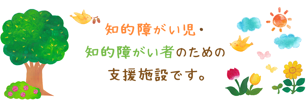 知的障がい児・ 知的障がい者のための支援施設です。